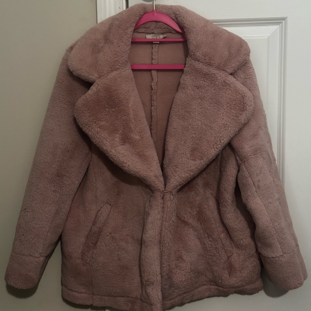LOFT Blush Teddy Jacket